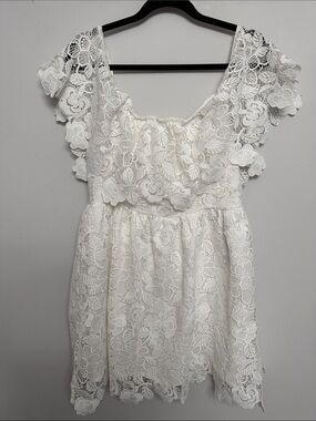 Lovers + Friends White Lace Mini Dress